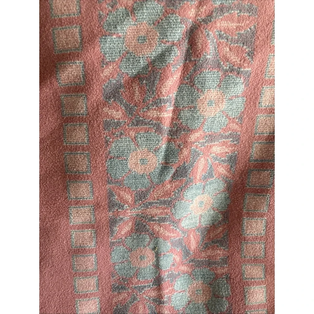Vintage Cotton Indian blanket brand Chicago reversible floral queen RARE floral